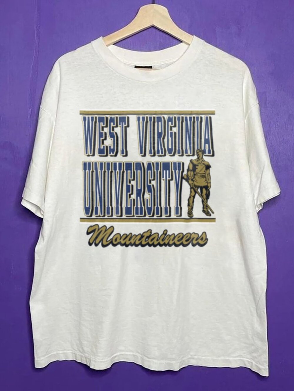 Vintage WVU West Virginia Crewneck Shirt Tee, WVU West Virginia University Shirt